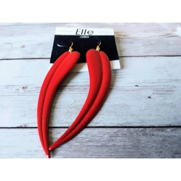 NWT Vintage ELLE Chili Pepper Earrings - Picture 1 of 4
